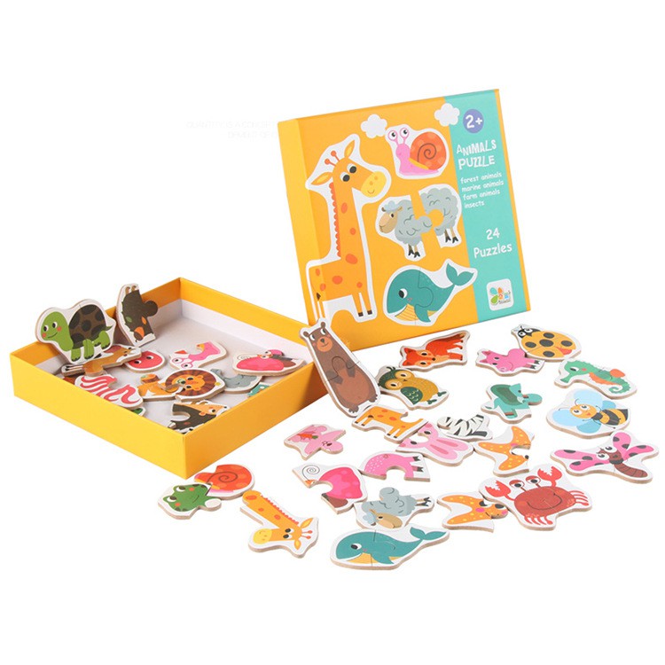 Đồ chơi xếp hình cho bé 2 tuổi bằng gỗ, puzzle lắp ráp thông minh phát triển trẻ em