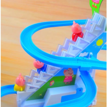 Bộ Đồ Chơi Heo Peppa Cầu Trượt Leo Cầu Thang Chiếu Sáng Phát Nhạc Ngộ Nghĩnh Cho Bé