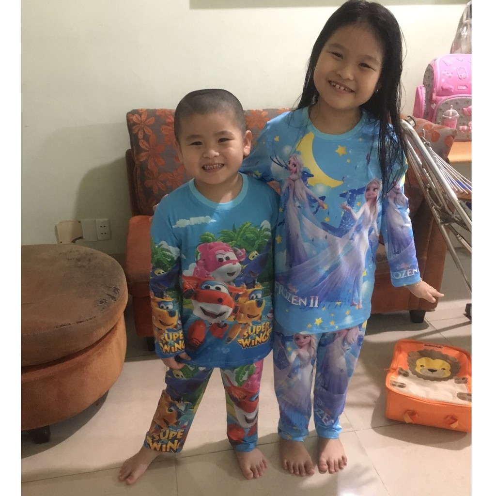 Bộ thu đông cho bé gái, quần áo trẻ em dài tay thun lạnh in 3D hình Elsa mềm mịn, co giãn tốt thoải mái cho bé gái từ 10