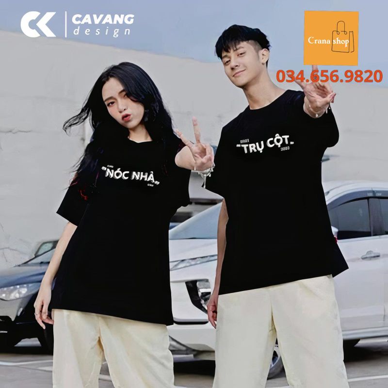 Áo đôi áo cặp nam nữ in chữ nóc nhà dễ thương, chụp hình cưới, mang đi du lịch đẹp
