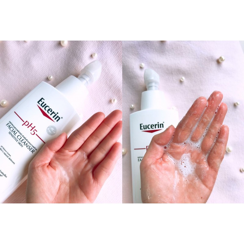 [Công Ty,Tem Phụ] 	Sữa rửa mặt dịu nhẹ Eucerin pH5 Facial Cleanser Sensitive Skin 400mL