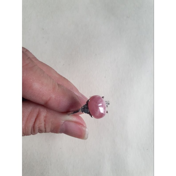 Nhẫn đá đào hoa rhodochrosite freesize