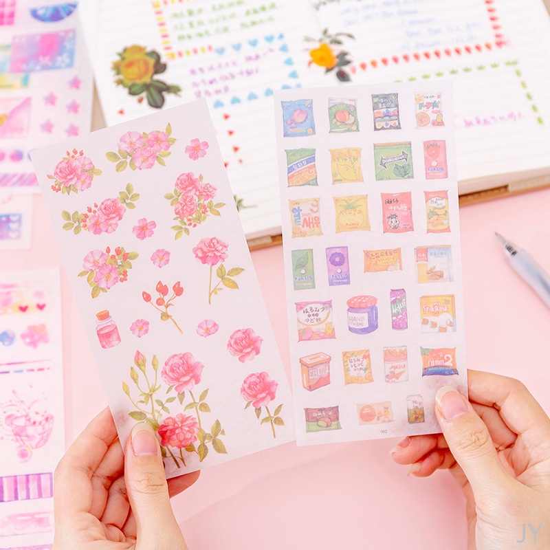 Bộ 6 / 8 Miếng Dán Trang Trí Sổ Tay Xinh Xắn