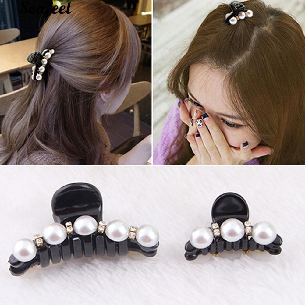 Kẹp tóc càng cua đính đá và ngọc tuyệt đẹp cho nữ
