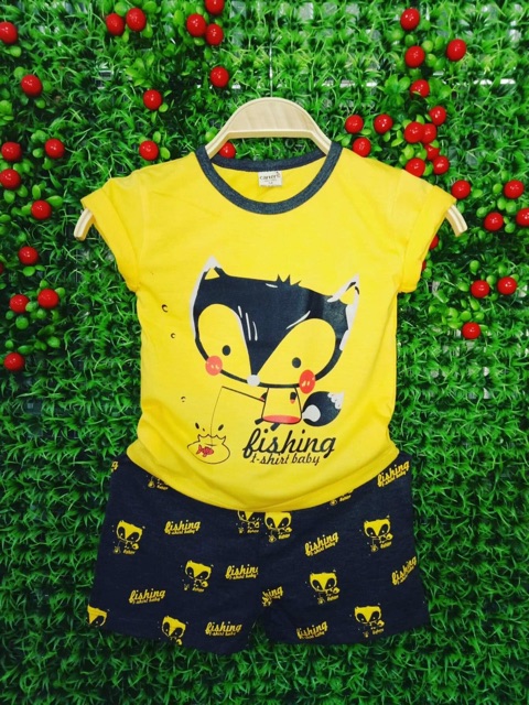 Bộ cotton 4 chiều ngắn tay có mặt sau bé trai 8-21 kg