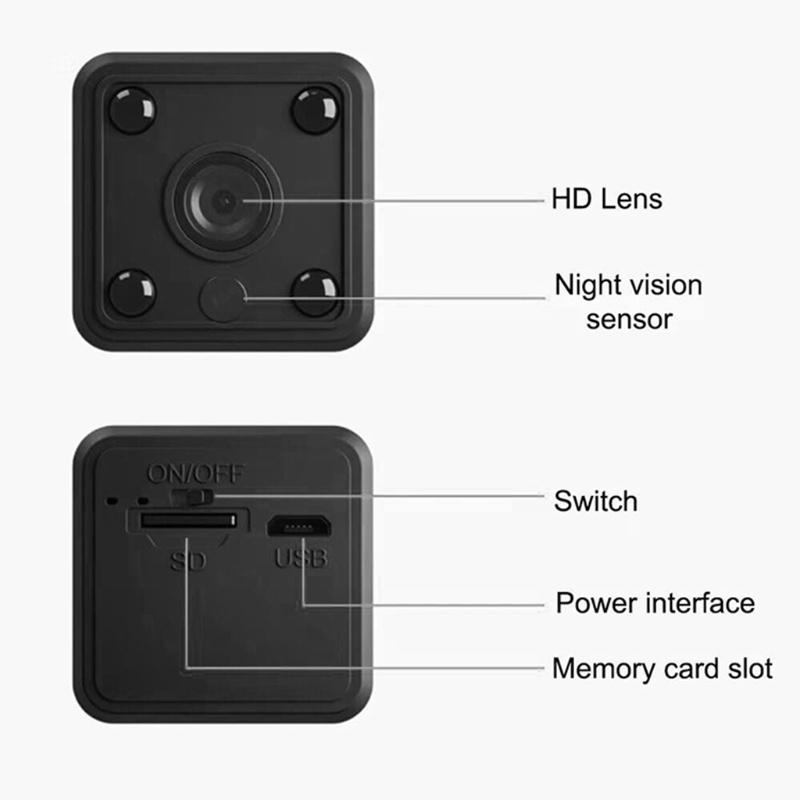 Camera Mini X6 WIFI Hồng Ngoại 1080P Hỗ Trợ Tầm Nhìn Ban Đêm 155° Máy Quay Góc Rộng Điều Khiển Từ Xa