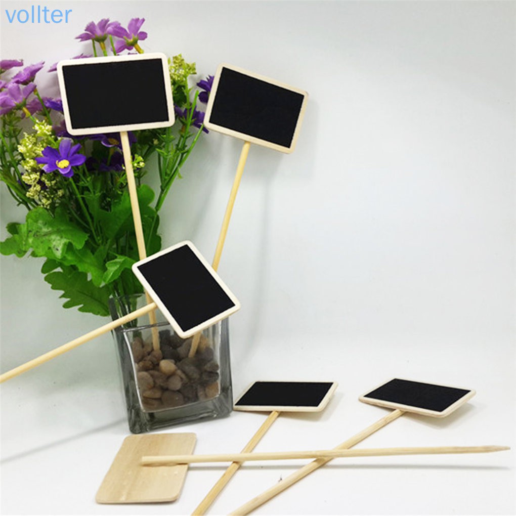 Giá đỡ hoa mười giờ Set 20 Tấm Gỗ Bảng Đen Ghi Nhãn Tên Gắn Chậu Cây Tiện Dụng