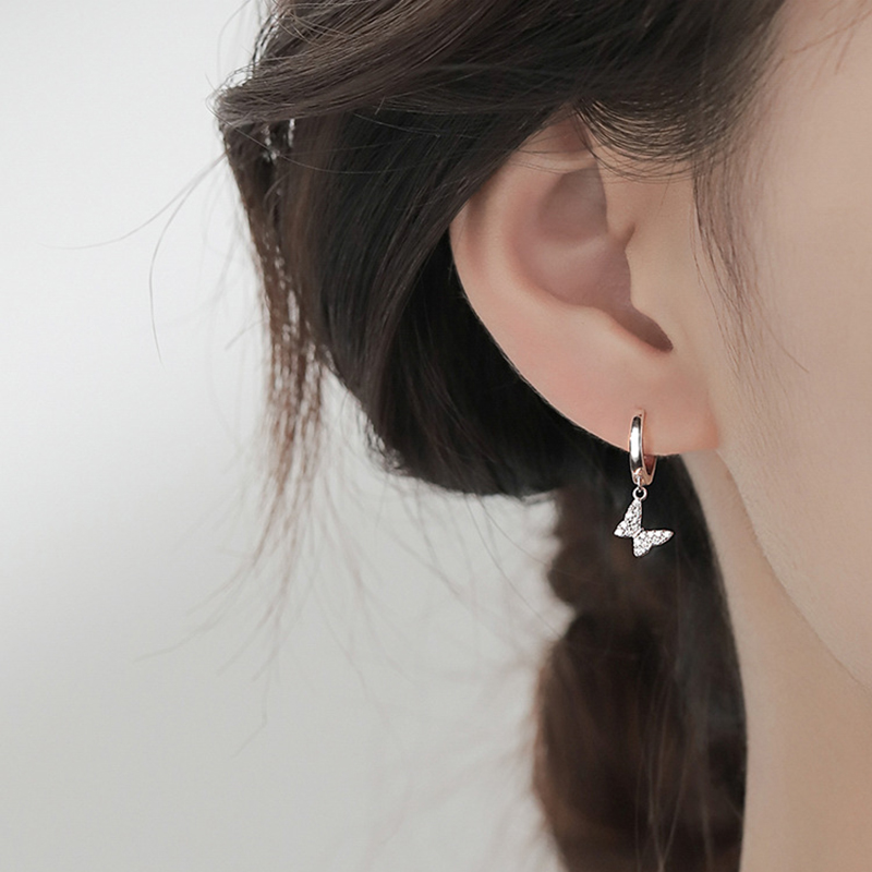 Khuyên Tai Hình Bướm Mạ Bạc S925 Thời Trang Cho Nữ