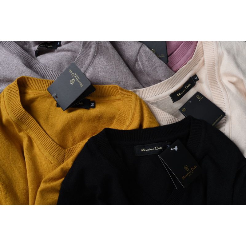 Áo len cổ tim tay lỡ Massimo Dutti