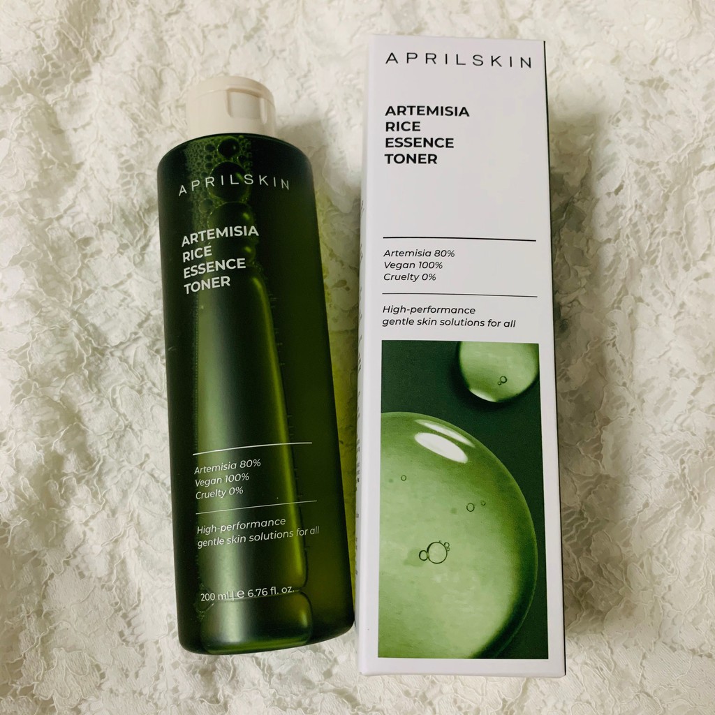 Toner gạo ngải cứu dịu nhẹ  Aprilskin Artemisia Rice Essence Toner 200ml _ Aprilskin Chính Hãng