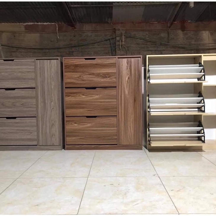 Tủ giầy nguyên khối 3 tầng thông minh có ngăn kéo chứa đồ - bảo hành 2 năm