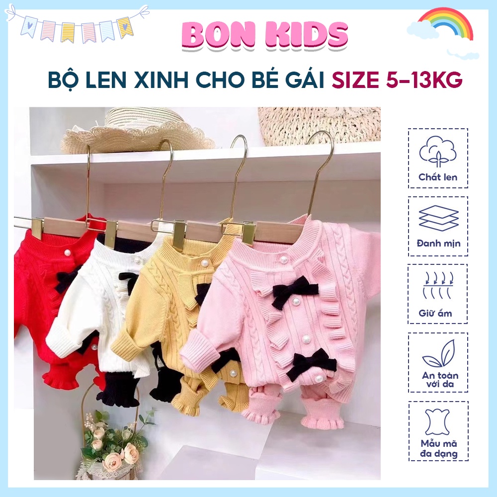 Bộ Len Xinh Cho Bé Gái size 66-90