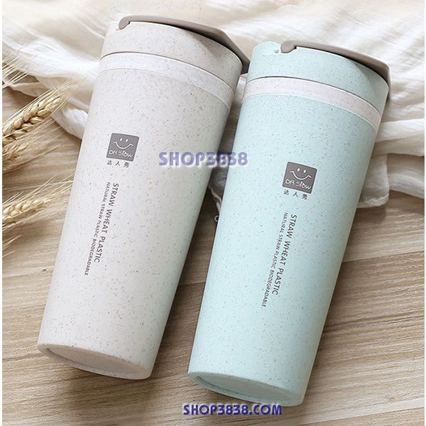 Bình Nước Lúa Mạch 450ml Thân Thiện Môi Trường Quai Xách Tiện Lợi
