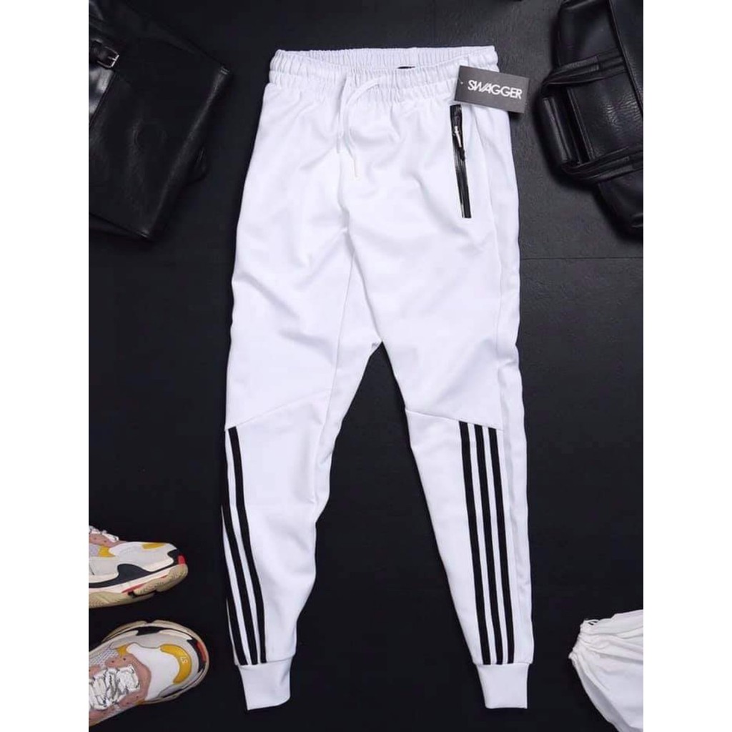 ⚡️ CHẤT ĐẸP-Y HÌNH ⚡️ Quần thể thao nam Quan jogger nữ kiểu nỉ bó ống Hàn Quốc in 3 xọc