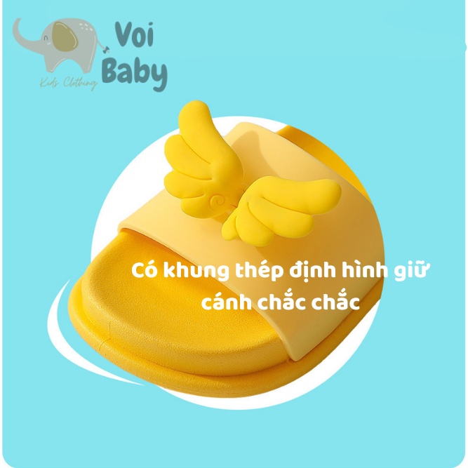 Dép cho trẻ em, dép lê cánh chim màu vàng, hồng cho bé size 24-29.