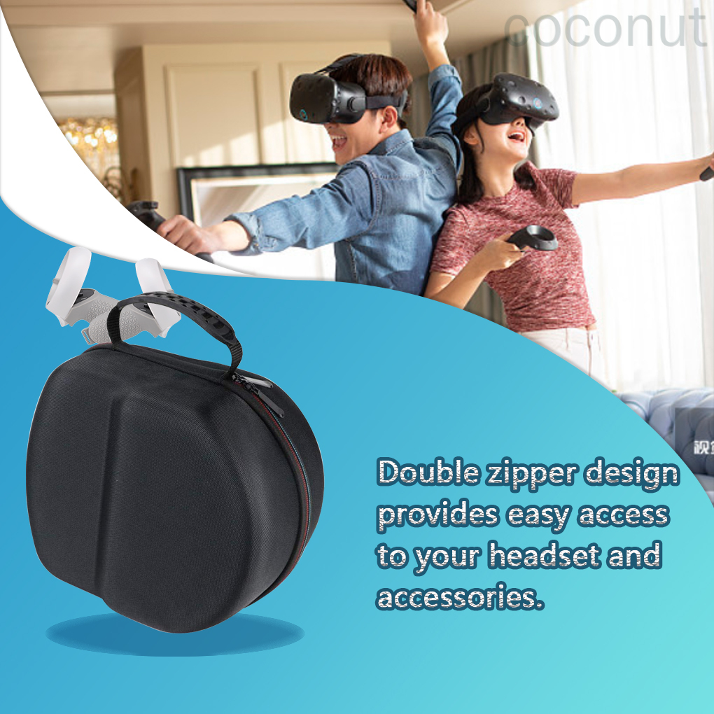 Storage Bag VR Glasses Carry Case Headset Accessories Pouch Replacement for Oculus Quest 2, Black coconut