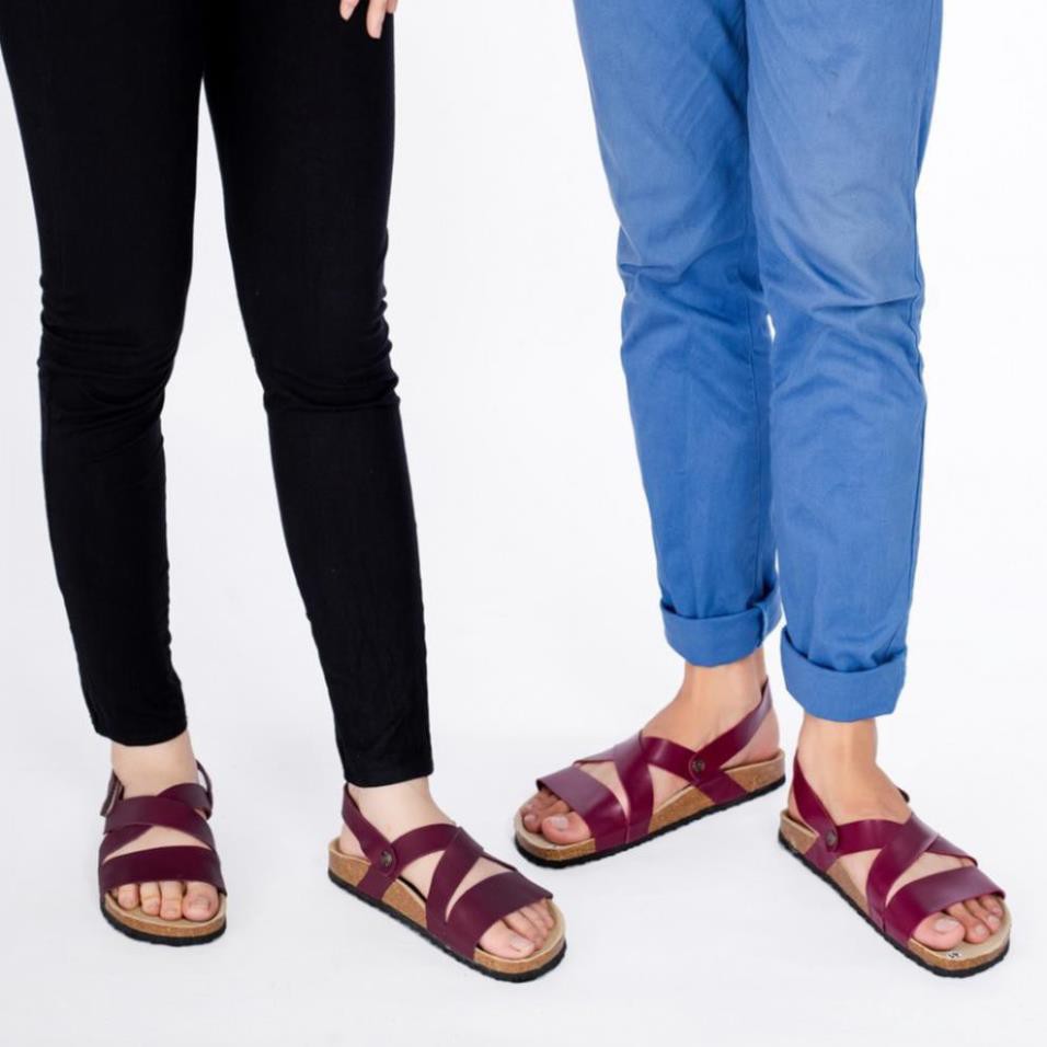 [DÉP DA BÒ THẬT] Giày sandal xỏ ngón birken đế bằng cho nam/nữ siêu êm siêu nhẹ mã BO21