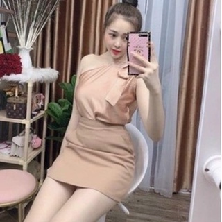 Áo kiểu phi lụa hở vai cột nơ bên vai cực xinh , chất phi lụa mềm mịn