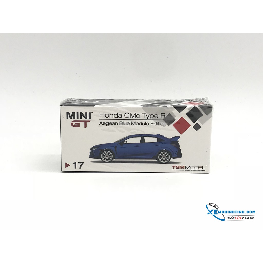 Xe Mô Hình Honda Civic Type R ( FK8 ) Aegean Blue Modulo Edition LHD 1:64 Mini GT ( Xanh )