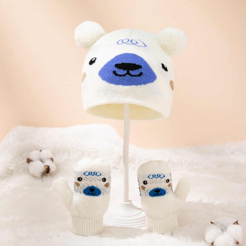 Mũ Beanie Dệt Kim Mềm Mại Giữ Ấm Mùa Đông Dễ Thương Cho Bé