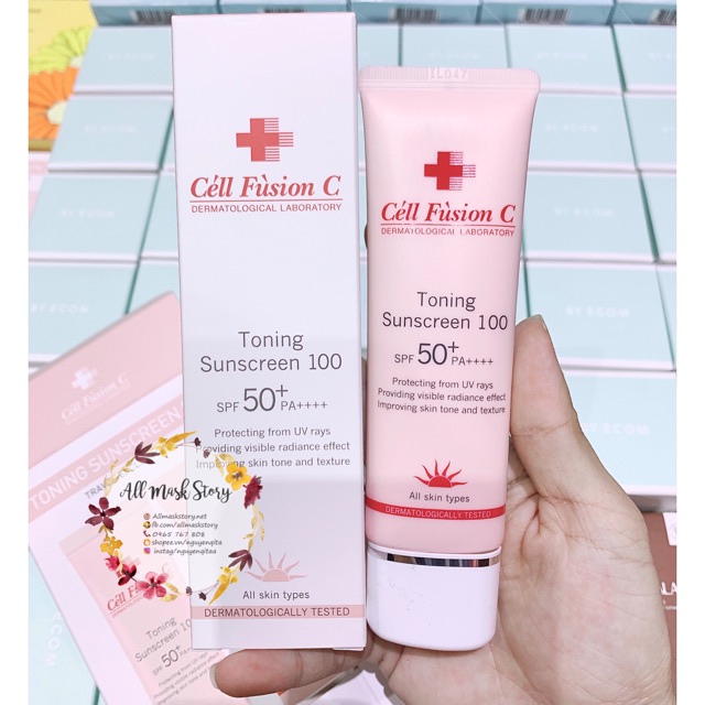 [DUTY FREE] KEM CHỐNG NẮNG CELL FUSSION C TONE UP NÂNG TONE DA TÁCH LẺ LỌ