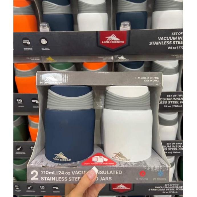 Set 2 Bình] Bình Cà Men Đựng Thức Ăn Giữ Nhiệt Kèm Thìa High Sierra Food Jars 710ml- Hàng nội địa Mỹ