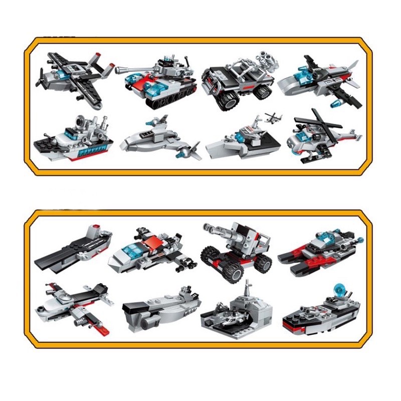 Mô hình lắp ghép tàu chiến cho bé, Đồ chơi lắp ráp xếp hình 700 chi tiết hãng Qman