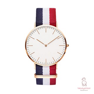 Đồng hồ analog máy quartz dây vải dù cho cặp đôi