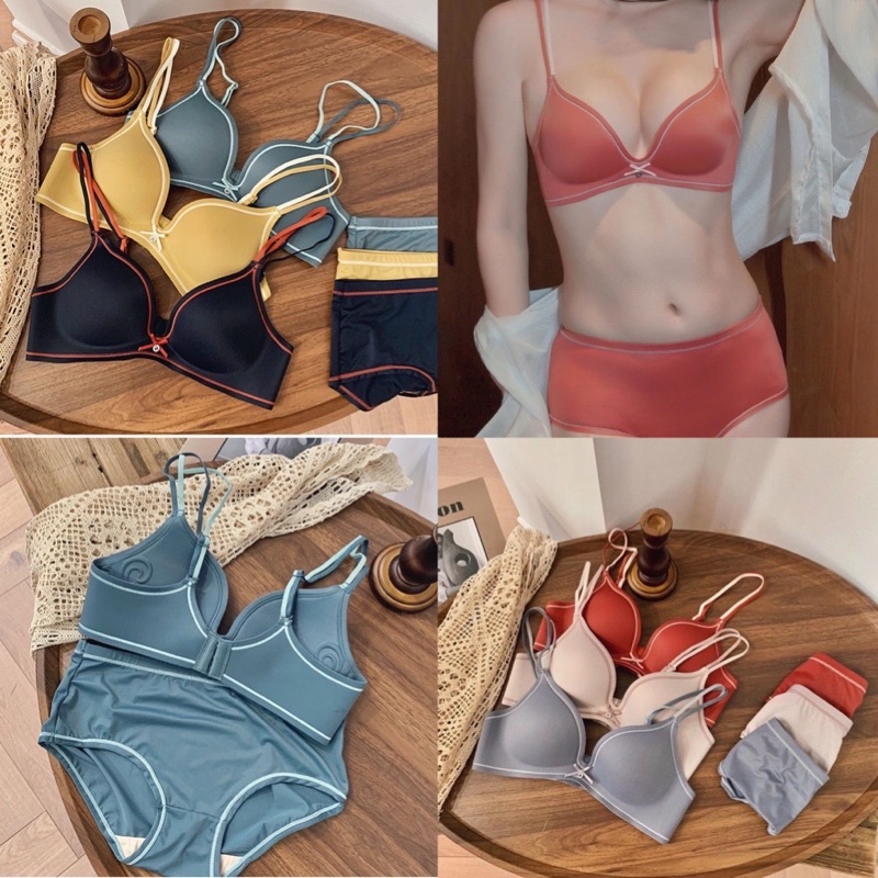 Bộ Đồ Lót Nữ, Bộ Đồ Lót Su Trơn Mút Dày Vừa Siêu Êm, Không Viền rất sang