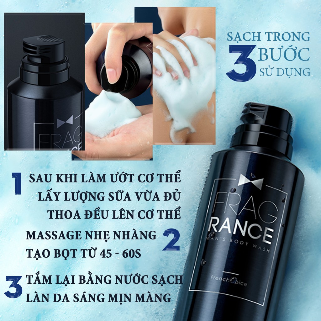 Sữa Tắm Nam Siêu Bọt Mousse BLUEMAN Dưỡng Ẩm Da Hương Thơm Dài Lâu 300ml ZL81