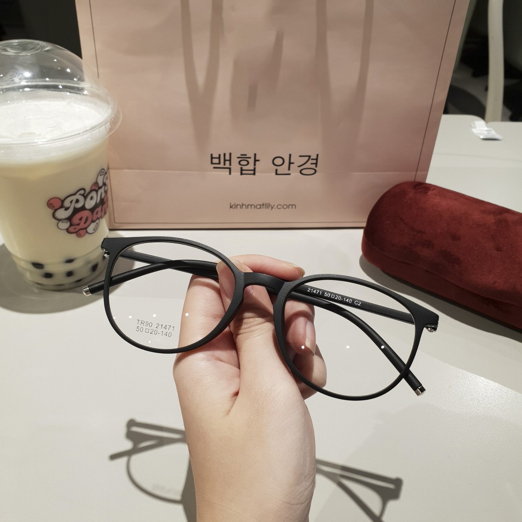 Gọng Kính Cận Nhựa Dẻo Tr90 Form Tròn 21471 (Tặng Hộp Khăn) | BigBuy360 - bigbuy360.vn