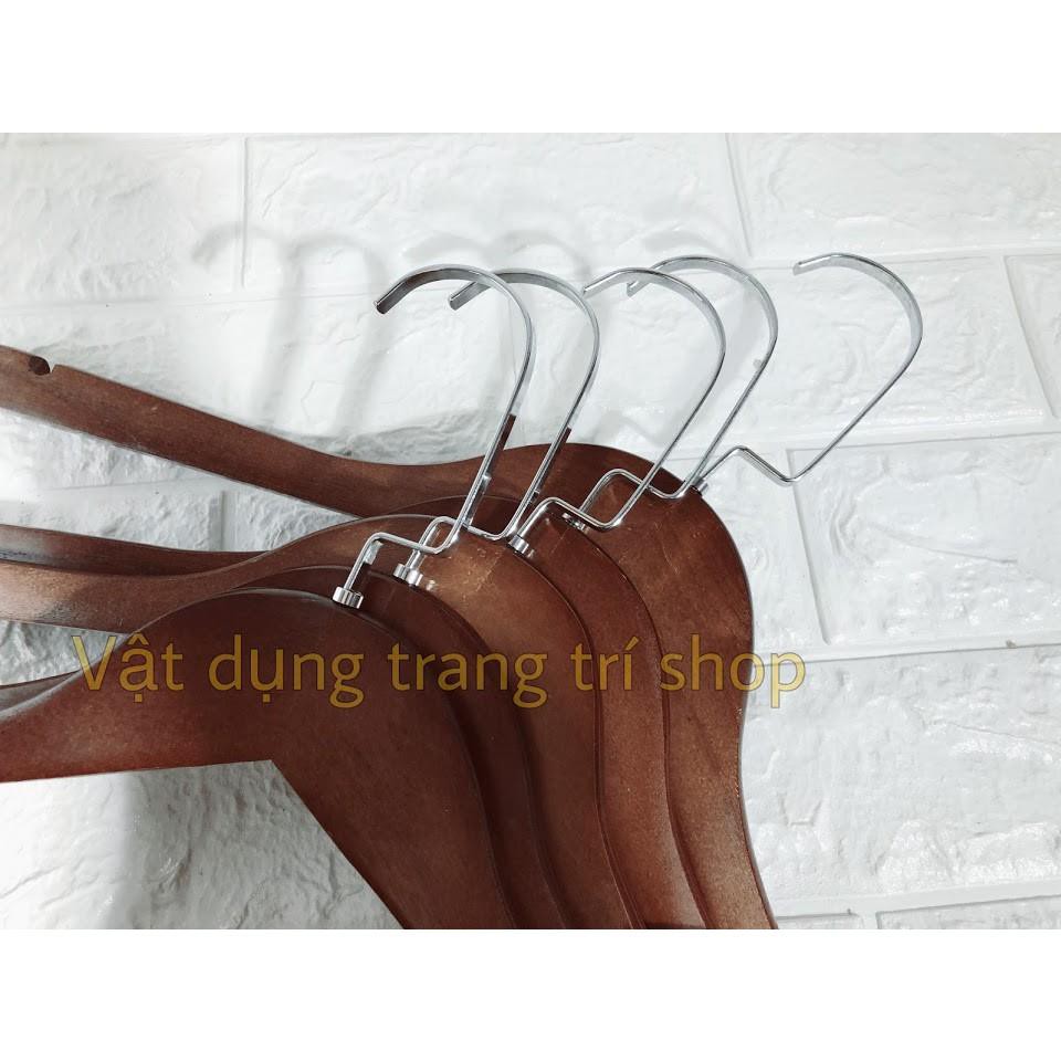 Móc Gỗ Treo Quần Áo Gỗ Nâu Cao Cấp, Gỗ Nâu KTN 44.5cm ( 1 Móc )