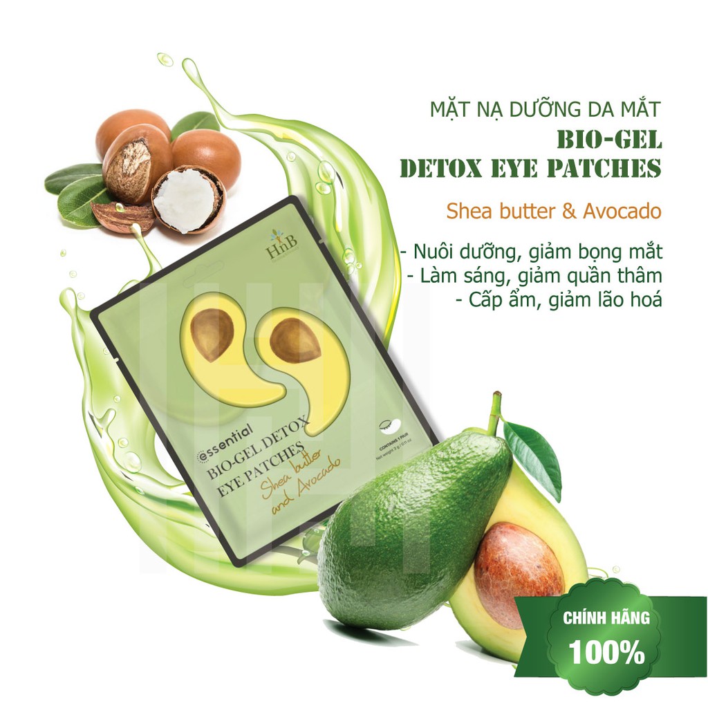 [CHÍNH HÃNG] Mặt Nạ Mắt HNB Bio-Gel Detox (Shea butter & Avocado)