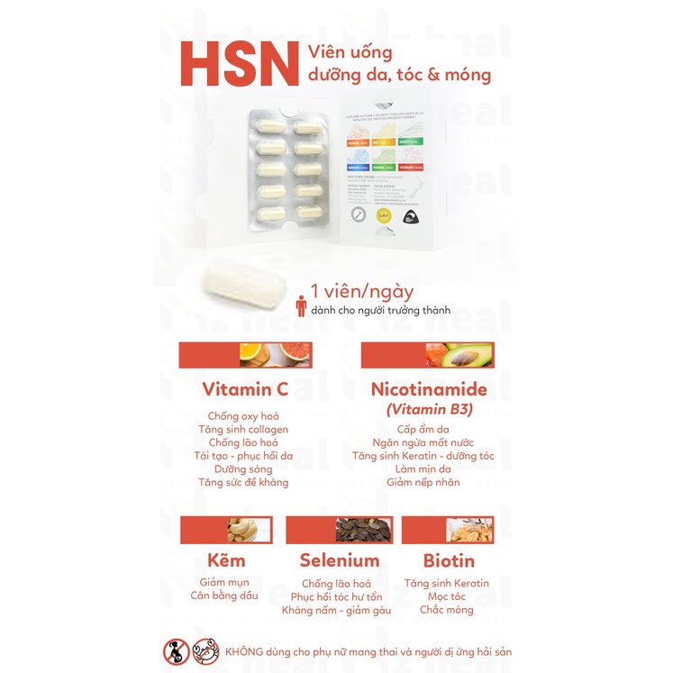 HSN – Deep Blue Health Viên Uống Hỗ Trợ Giảm Mụn, Dưỡng Da Móng Tóc