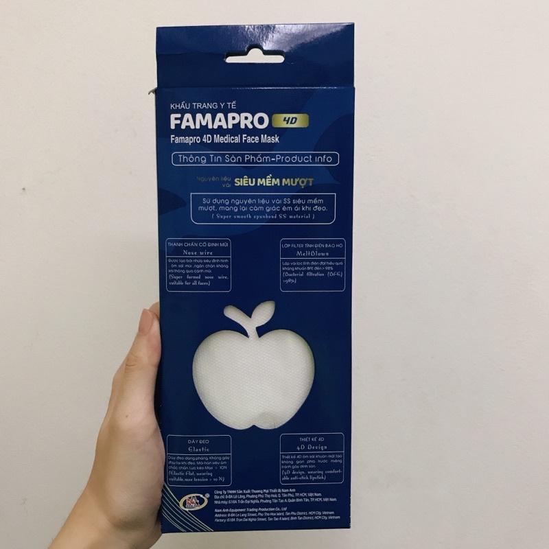 Khẩu trang y tế cao cấp FAMAPRO 4D KF94 (10 cái/hộp)