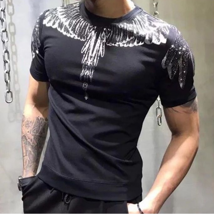 Áo Thun Ngắn Tay In Hình Đôi Cánh Thời Trang Dành Cho Nam