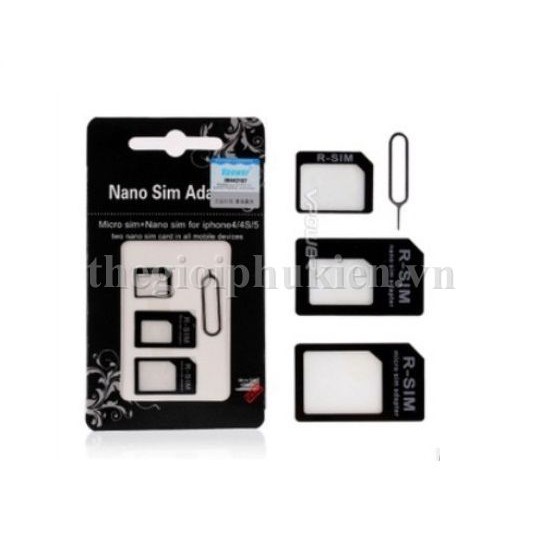 Bộ chuyển sim đa năng, adapter Nano sim, Micro sim, que lấy sim