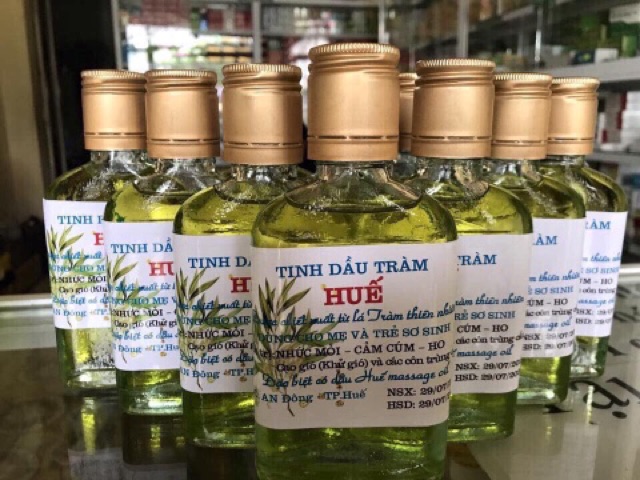 Tinh dầu tràm Huế nguyên chất 100ml lọ dẹt xoa cho trẻ