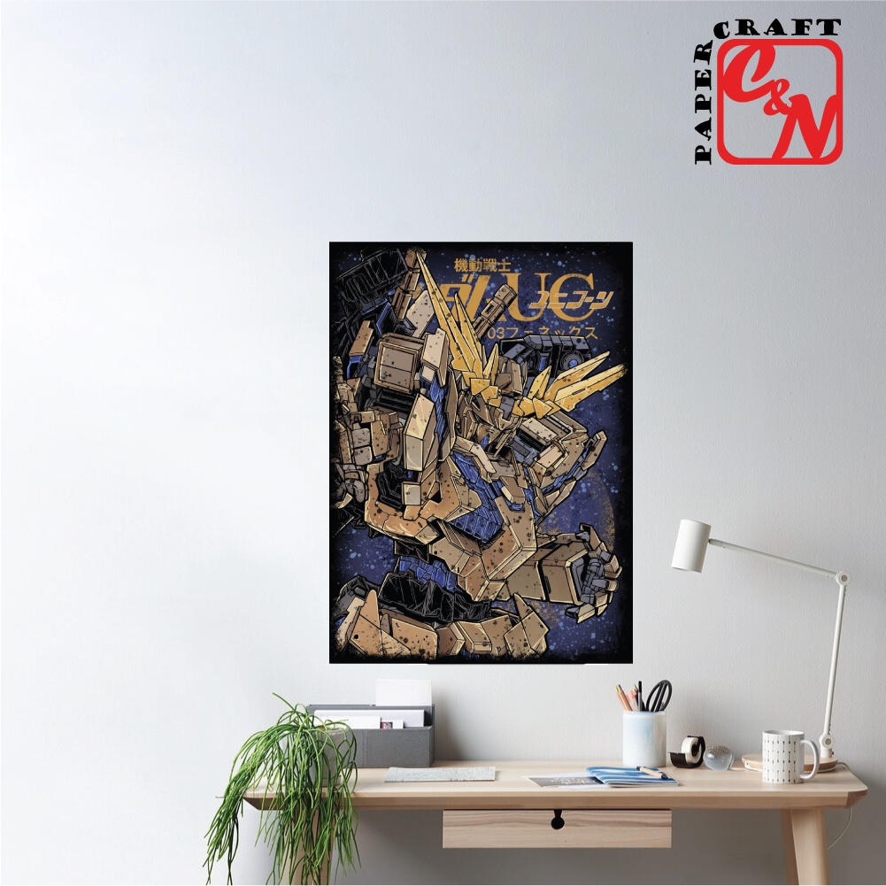 Poster nhựa siêu lớn|Poster GUNDAM UNICORN 03 PHENEX|Poster dán tường