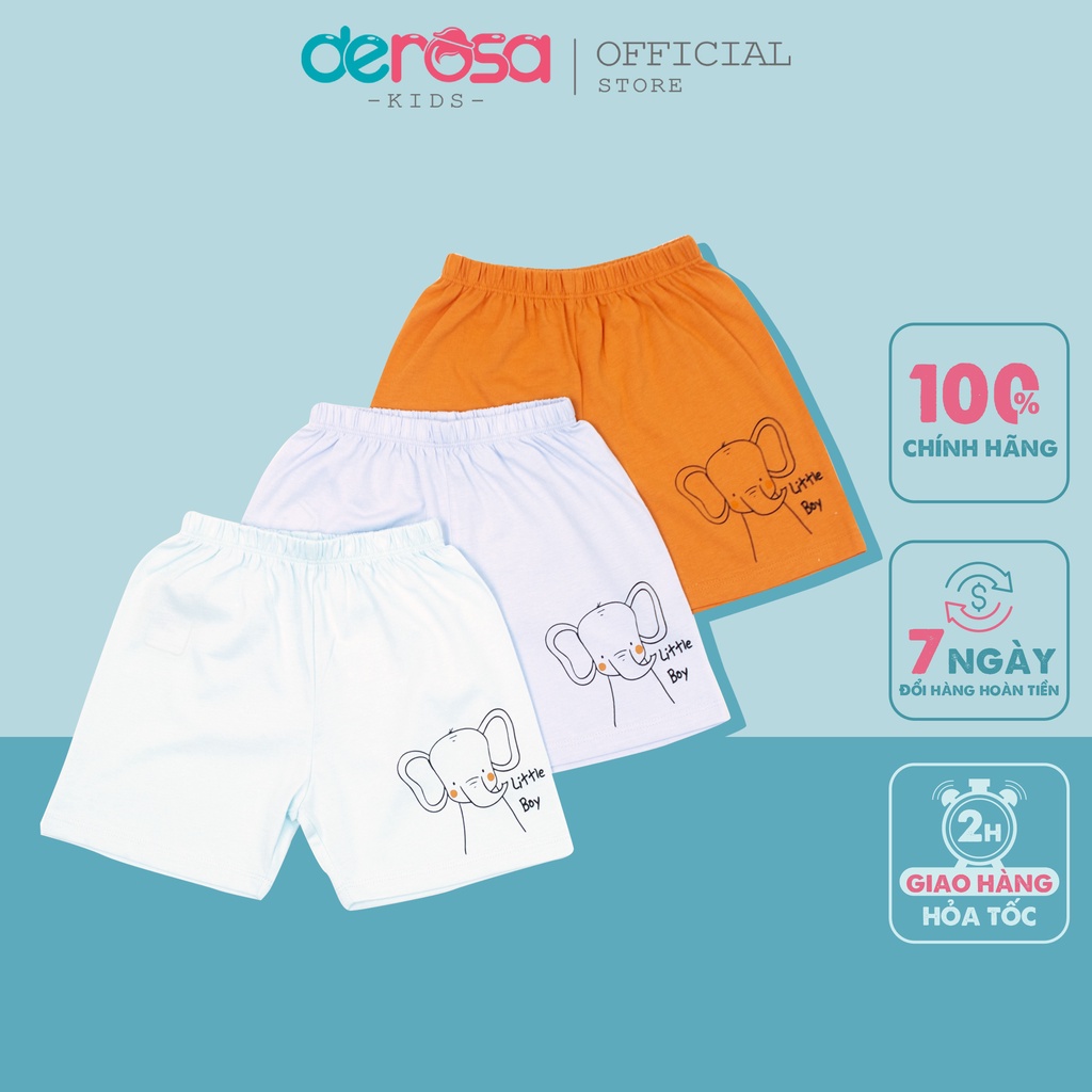 Combo 5 quần short đùi cotton cho bé sơ sinh DEROSA KIDS | 3 - 18 tháng | ASBB063Q