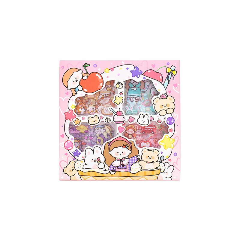 Set 100 tấm sticker dán trang trí hình cô gái hoạt hình không thấm nước độc đáo