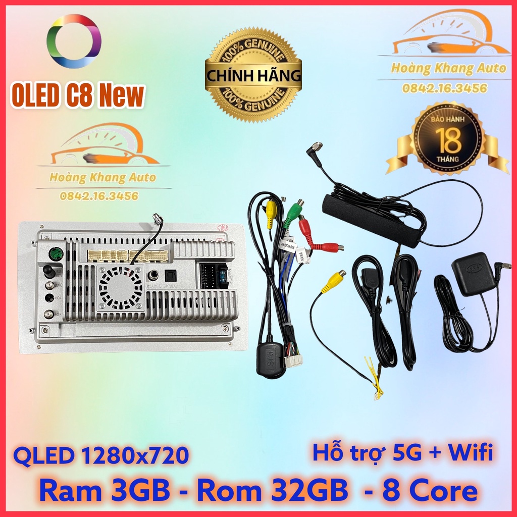 Màn hình android OLED C8 New theo xe Vios + Yaris 2019 - 2023 ĐH Tự động kèm dưỡng và jack nguồn zin theo xe