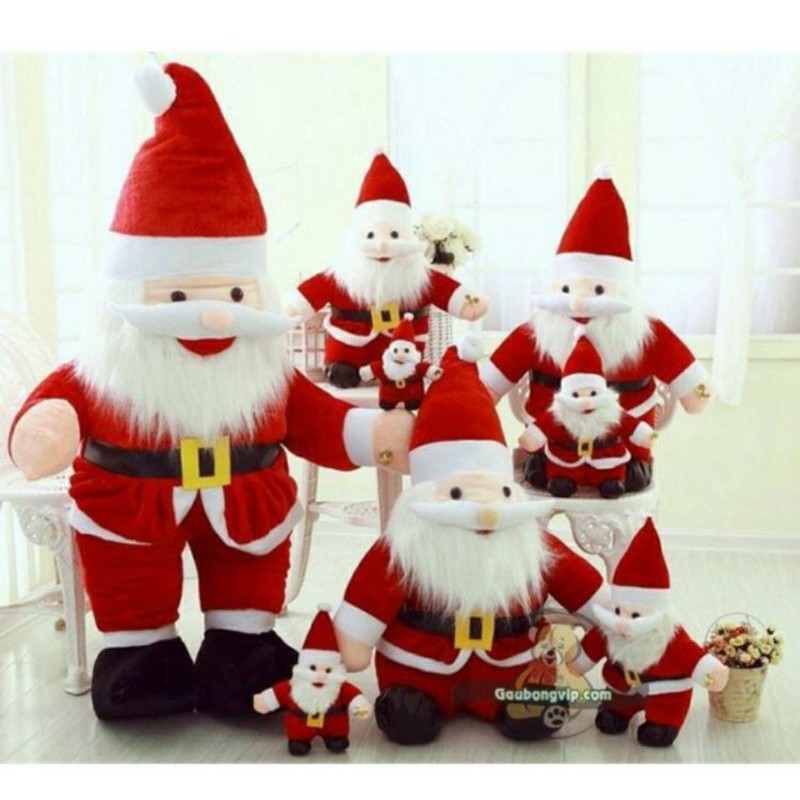 Gấu nhồi bông hình ông già Noel thú nhồi bông cao 29cm quà tặng noel giáng sinh