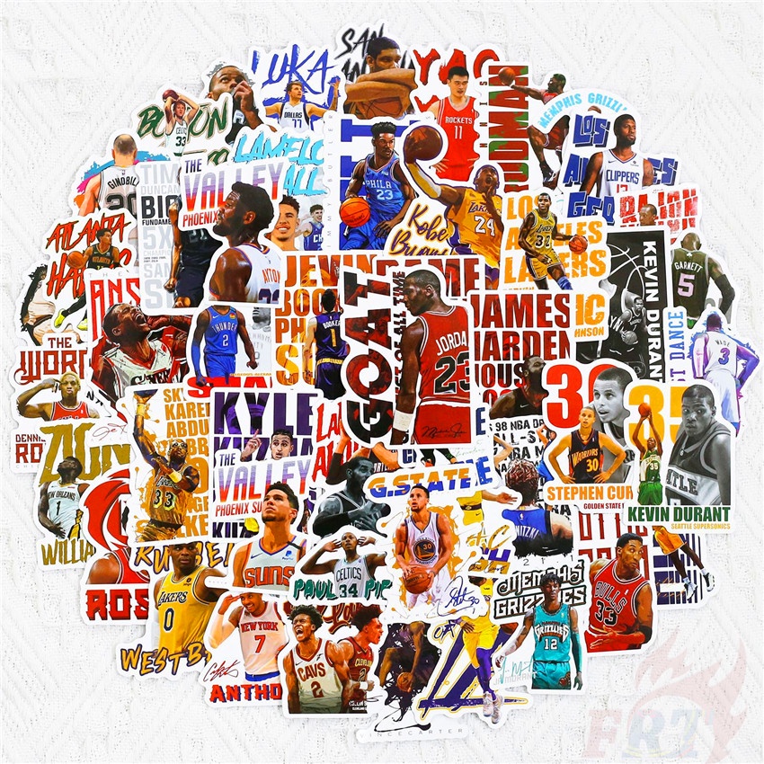 ❉ Nba Miếng Dán Trang Trí Hình Các Cầu Thủ Bóng Rổ Superstar 03 Mini ❉ Bộ 50 Miếng Dán Chống Thấm Nước Họa Tiết Thời Trang Dùng Trang Trí