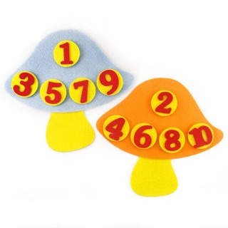 Cây nấm số vải nỉ 25x25cm( số rời )