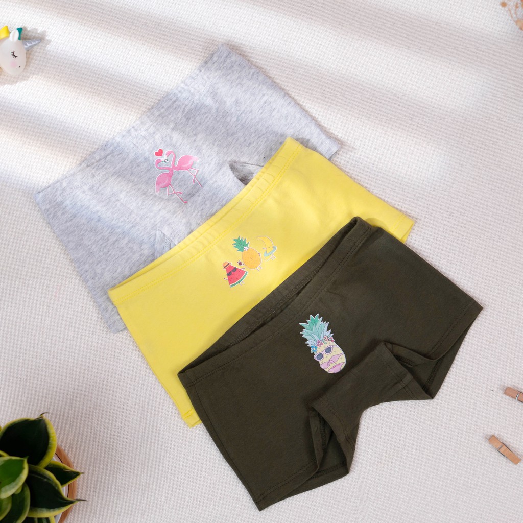 Set 3 quần chip đùi bé gái BOMINES vải cotton thoáng mát