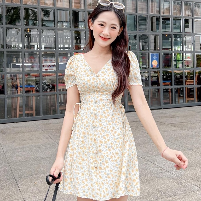 Đầm CADIE - Đầm cổ tim đan eo