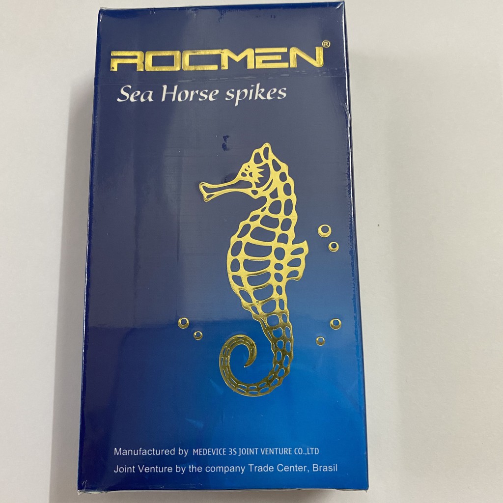 Bao Cao Su Gân Gai - ROCMEN SEA HORSE Cá Ngựa Hương Bạc Hà - Nguyên Liệu Nhập Khẩu Đức.Hộp 10 Chiêc