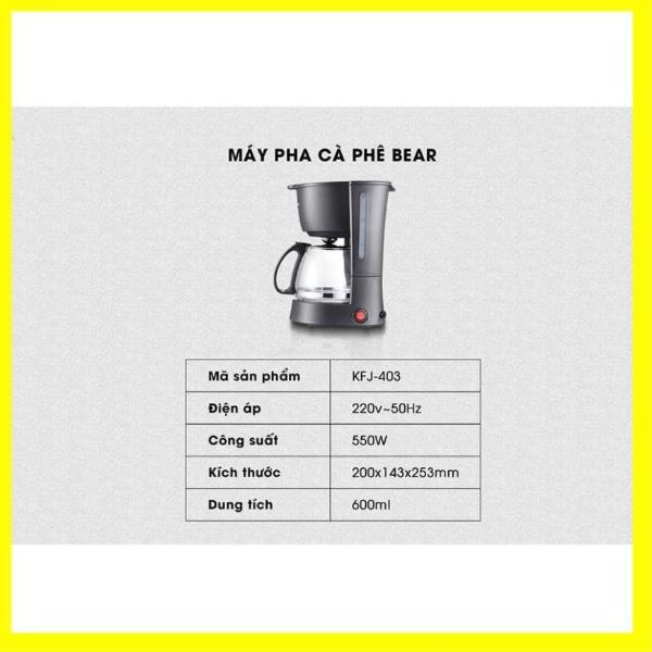 Máy Pha Cà Phê Mini tự động Đa Năng Bear KFJ-403, Máy Pha Trà, caphe,coffee, Máy Ép Cafe _ Espresso_Bảo Hành 1 Năm