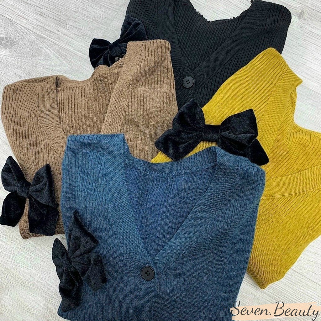 Áo len cardigan nơ ngực siêu xinh  7.beautiful